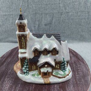 Stone Hill Chapel  Thomas Kinkade Collectible Ceramic Holiday Village Miniature